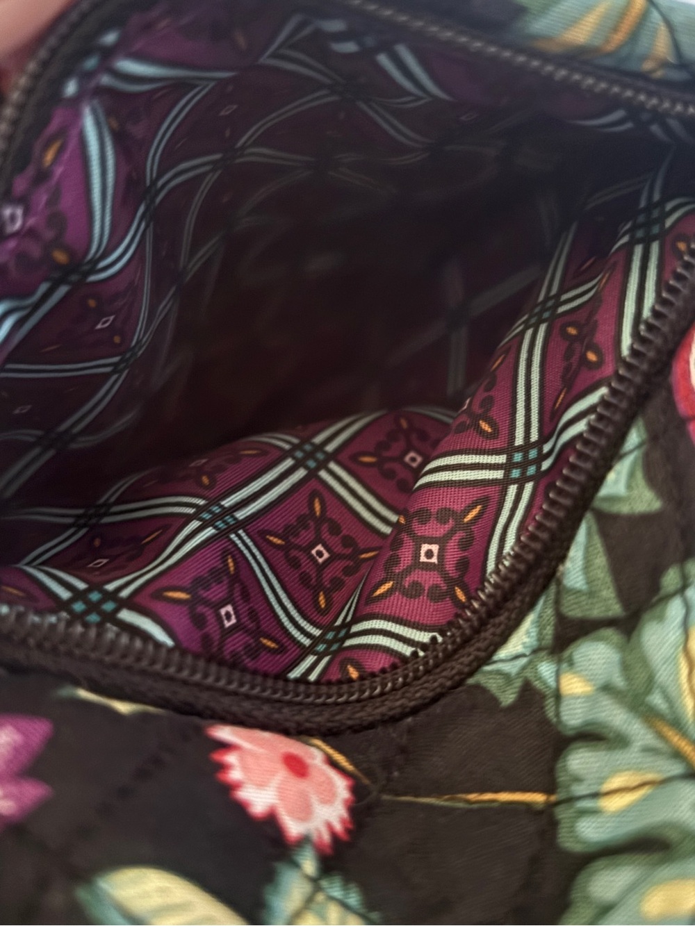 Vera Bradley Iconic Hipster Crossbody Bag Quilted Shoulder Purse Vines Floral - Picture 6 of 8